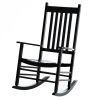 Classic Acacia Wood Outdoor Rocking Chair – Black