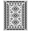 8' x 10' Reversible Outdoor Rug – Black & White Rhombus
