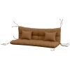 59" Tufted Outdoor Bench Cushion Set with Pillows – Tan