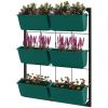 3-Tier Wall Planter with 6 Pots – Green