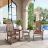 HDPE Outdoor Rocking Chairs – Set of 2, Brown