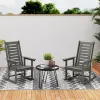 HDPE Outdoor Rocking Chairs – Set of 2, Dark Gray
