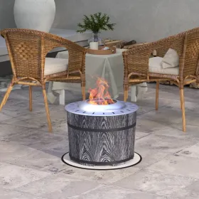 20.5" Smokeless Wood-Burning Fire Pit with Heat Mat – Black