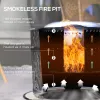 20.5" Smokeless Wood-Burning Fire Pit with Heat Mat – Black