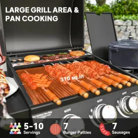 3-Burner Propane Gas Grill with Side Burner