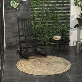Classic Acacia Wood Outdoor Rocking Chair – Black