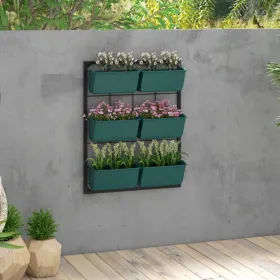 3-Tier Wall Planter with 6 Pots – Green