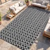 9' x 18' Reversible Outdoor Rug – Black & White Clover