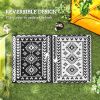 8' x 10' Reversible Outdoor Rug – Black & White Rhombus