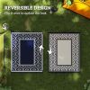 8' x 10' Reversible Outdoor Rug – Blue & White Gourd Border