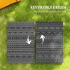 6' x 9' Reversible Outdoor Rug – Black & Gray Geometric