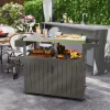 Outdoor Prep & Bar Cart with Stainless Steel Top – Gray