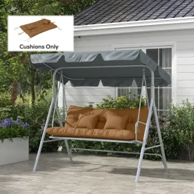 59" Tufted Outdoor Bench Cushion Set with Pillows – Tan