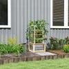 Wooden Raised Garden Bed with Adjustable Trellis