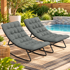 Dark Gray Outdoor Rocking Chairs – Set of 2