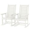 HDPE Outdoor Rocking Chairs – Set of 2, White