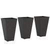 28" Tall Marble-Look Planters – Set of 3, Brown