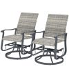Wicker Swivel Glider Chairs – Set of 2, Yellow
