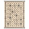 9' x 12' Reversible Outdoor Rug – Black & Beige Rhombus