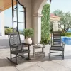 HDPE Outdoor Rocking Chairs – Set of 2, Dark Gray