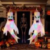 2-Pack Lighted Halloween Ghost Windsocks – 47-Inch Hanging Outdoor Decorations