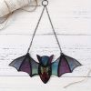 Colorful Bat Suncatcher Window Hanging – Stained Glass Style Halloween Décor