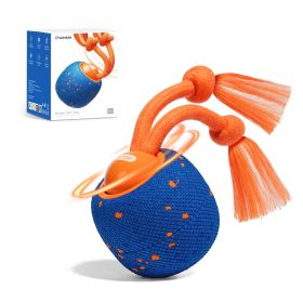 Cheerble Wicked Ball Rolly Interactive Dog Toy with Rope – Blue