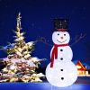 4-Foot Lighted Snowman Decoration – Warm White LED Outdoor Christmas Yard Décor