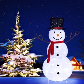 4-Foot Lighted Snowman Decoration – Warm White LED Outdoor Christmas Yard Décor
