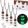 Glow in the Dark Marshmallow Roasting Sticks - Set of 4 Rotating Smores Sticks - Telescoping Extra Long Marshmallow Sticks for Fire Pit, Campfire & Bo