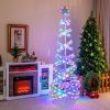 7FT Pre-Lit Spiral Christmas Tree with 341 LED Lights & 34 Lighting Modes – Indoor & Outdoor Holiday Decoration