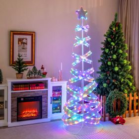 7FT Pre-Lit Spiral Christmas Tree with 341 LED Lights & 34 Lighting Modes – Indoor & Outdoor Holiday Decoration