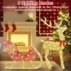 Lighted Christmas Reindeer & Sleigh Decoration with 50 Warm White LED Lights – Indoor & Outdoor Holiday Display