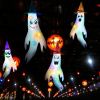 4-Piece LED Halloween Ghost Windsock Decoration Set with Witch Hats