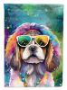 Shih Tzu Hippie Dawg Garden Flag Mailbox Flag Decorative Yard Flag Banner Outside Patio Artwork Yard Flower Beds, Garden Size, Multicolor