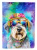 Schnauzer Hippie Dawg Garden Flag Mailbox Flag Decorative Yard Flag Banner Outside Patio Artwork Yard Flower Beds, Garden Size, Multicolor
