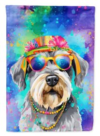 Schnauzer Hippie Dawg Garden Flag Mailbox Flag Decorative Yard Flag Banner Outside Patio Artwork Yard Flower Beds, Garden Size, Multicolor