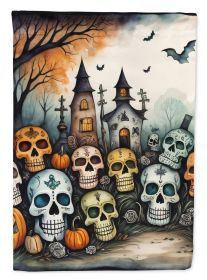 Calaveras Sugar Skulls Spooky Halloween Garden Flag Mailbox Flag Decorative Yard Flag Banner Outside Patio Artwork Yard Flower Beds, Garden Size