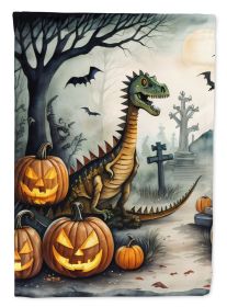 Dinosaurs Spooky Halloween Garden Flag Mailbox Flag Decorative Yard Flag Banner Outside Patio Artwork Yard Flower Beds, Garden Size, Multicolor