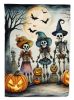 Calacas Skeletons Spooky Halloween Garden Flag Mailbox Flag Decorative Yard Flag Banner Outside Patio Artwork Yard Flower Beds, Garden Size