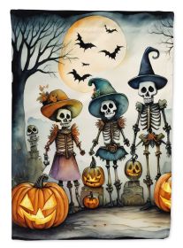 Calacas Skeletons Spooky Halloween Garden Flag Mailbox Flag Decorative Yard Flag Banner Outside Patio Artwork Yard Flower Beds, Garden Size
