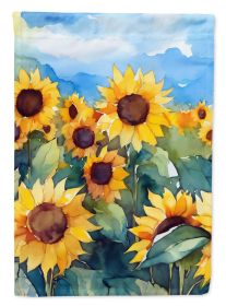 Sunflowers in Watercolor Garden Flag Mailbox Flag Decorative Yard Flag Banner Outside Patio Artwork Yard Flower Beds, Garden Size, Multicolor