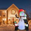 5.9-Foot Inflatable Snowman with 3 Penguins – Lighted Outdoor Christmas Yard Decoration