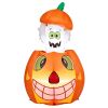 Animated Pumpkin Ghost Inflatable with LED Lights – Halloween Yard & Porch Decoration