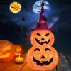 Lighted Collapsible Stacked Halloween Pumpkin Decoration – 75 LED Pop-Up Jack-o'-Lantern