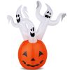 5.9 FT Halloween Inflatable Pumpkin Ghost with LED Lights – Outdoor Yard Decoration