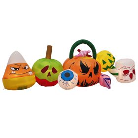 8FT Halloween Inflatable Pumpkins, Eyeballs & Candy Scene with LED Lights – Outdoor Yard Decoration
