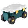 Garden Scooter with Seat, 2 in 1 Rolling Garden Cart with Storage Bin, Supports up to 227 lbs, Outdoor Wagon with Handle, Lightweight Storage Gardenin