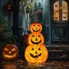 5FT Lighted Collapsible Halloween Pumpkin | Pop-Up Jack-o'-Lantern with 100 Pre-Lit LED Lights