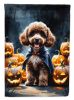 Chocolate Poodle Puppy Halloween Garden Flag Mailbox Decorative Yard Banner Outside Patio Artwork for Flower Beds, Garden Size, Multicolor